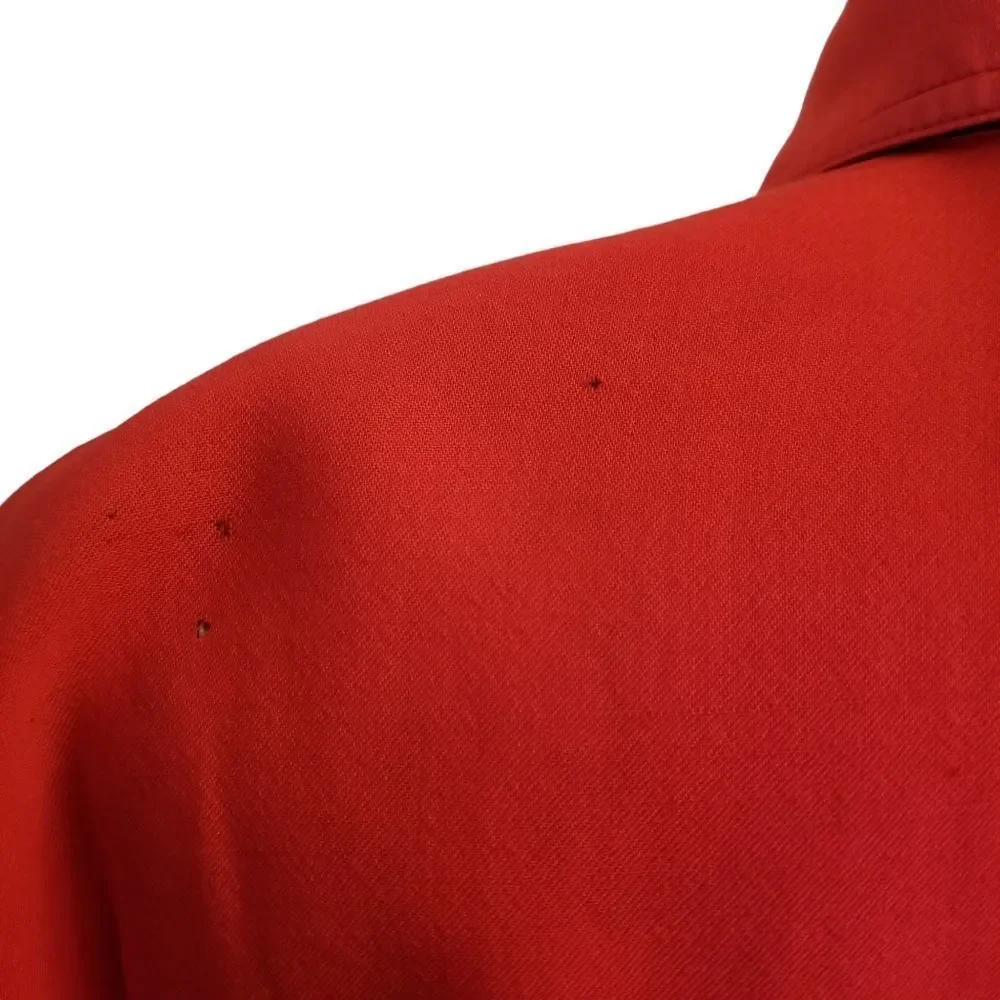 Vintage Escada Red Long Sleeve Wool 1/2 Button Down Top Size 6 - Picture 9 of 16